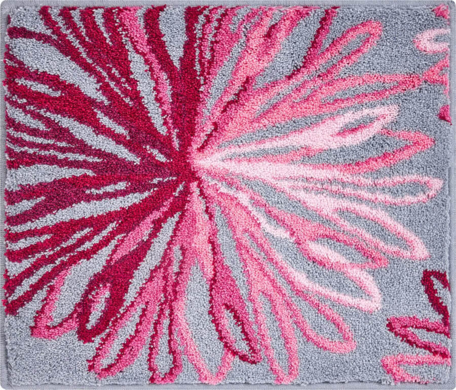 Grund Art Badteppich/Badezimmervorleger, Rosa/Grau, 50x60cm: Stilvoller Teppich für Ihr Badezimmer.