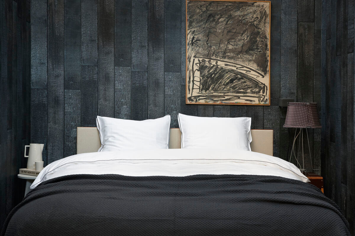 House of Style Rimini Edle Bettwäsche mit Stickkante, Satin-Baumwolle, Schwarz: Elegante Bettwäsche für Ihr Schlafzimmer.