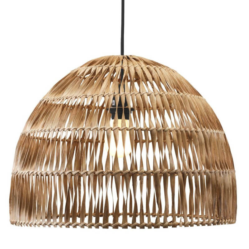 Hängelampe "Lace": Die große ausgefallene Rattan-Pendelleuchte (46cm) ist eine stilvolle Leuchte.