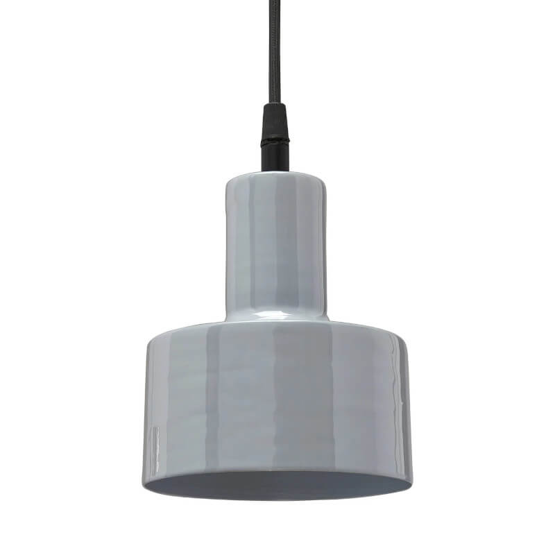 Moderne kleine Pendelleuchte, Pendellampe, Hängeleuchte in Grau-Beige, Solo