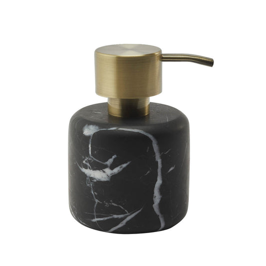 Aquanova Nero Seifenspender/Flüssigseifenspender, Naturstein Schwarz/Gold: Luxuriöser Seifenspender für Ihr Bad.