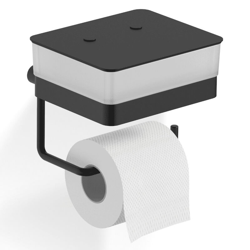 WC-Rollenhalter "WC Duo" von Giese: Der Papierrollenhalter mit Tücherbox für Feuchttücher ist ein stilvoller Toilettenpapierhalter.