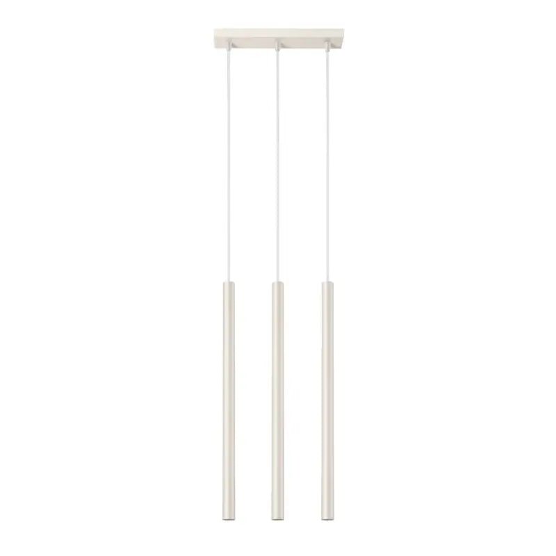 3-flammige Pendelleuchte Pastello in Beige, moderne Hängeleuchte mit elegantem Zylinderdesign