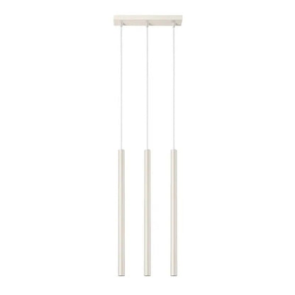 3-flammige Pendelleuchte Pastello in Beige, moderne Hängeleuchte mit elegantem Zylinderdesign