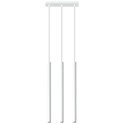 Weiße 3-flammige Pendelleuchte Pastello, moderne Hängeleuchte mit klarer minimalistischer Form