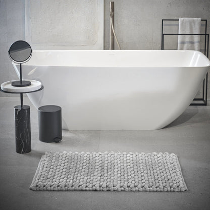 Ausgefallener Badezimmerteppich Nomad in Grau – hochwertiger Badteppich mit stilvollem Design für moderne Bäder