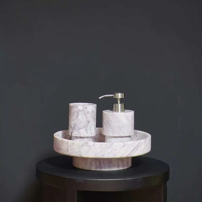 Edle Badaccessoires Porto in Prunus Rosa aus Marmor Naturstein – moderner und hochwertiger Look für ein stilvolles Badezimmer.