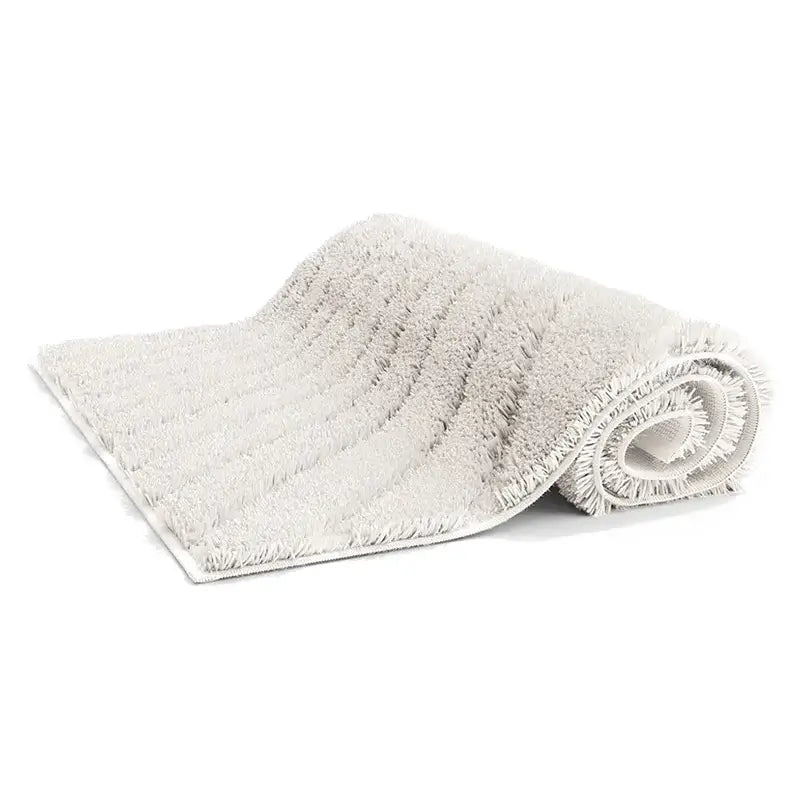 Badematte Caffi in Natur – weicher Hochflor-Badteppich mit modernem Muster