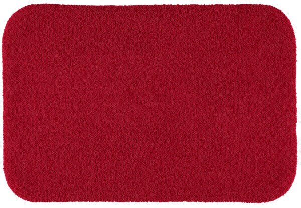 Badeteppich Aspect von Rhomtuft in kräftigem Cardinal, weich und pflegeleicht für ein lebendiges Bad.