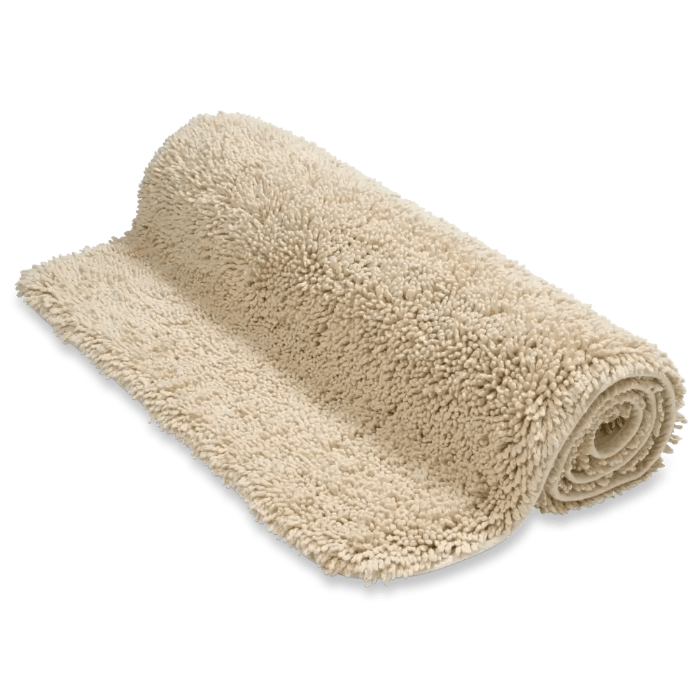 Badteppich Ranger in Desert Beige von Vandyck mit Schlingenoptik und rutschfester Unterseite für ein modernes Badezimmer.
