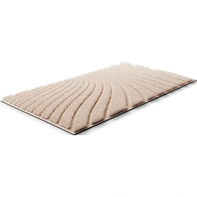 Badezimmerteppich Caffi in Beige – weicher Hochflor-Badteppich, rutschhemmend
