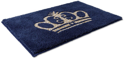 Rhomtuft Crown Badezimmerteppich, Kobalt/Weiß/Goldlurex: Stilvoller Teppich für Ihr Badezimmer.