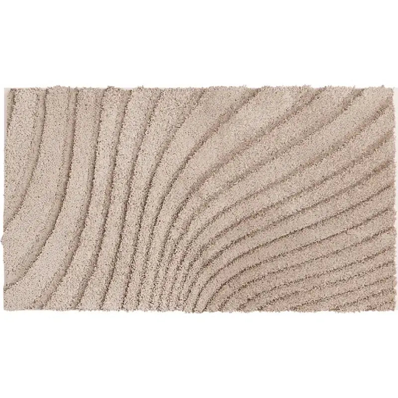 Badezimmerteppich Caffi in Beige – weich, rutschfest, mit Hoch-Tief-Muster