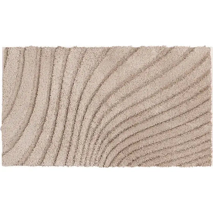 Badezimmerteppich Caffi in Beige – weich, rutschfest, mit Hoch-Tief-Muster
