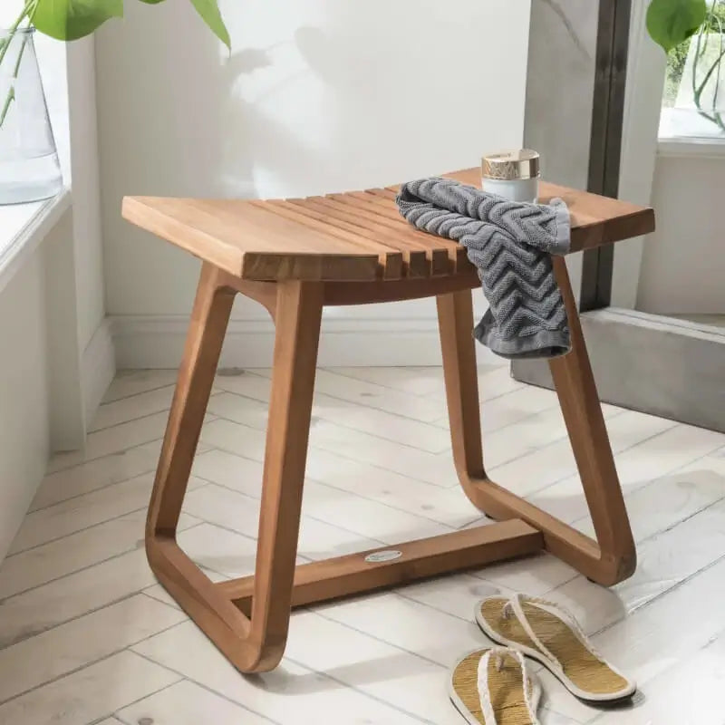 Badhocker Badezimmerhocker aus Holz