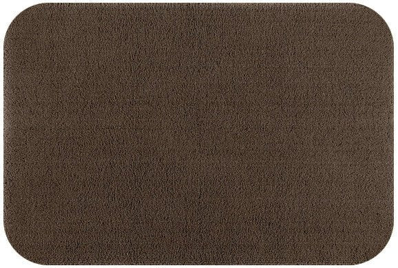 Badteppich/Badezimmerteppich Aspect mit abgerundeten Ecken von Rhomtuft in Mocca, warme Farben für ein gemütliches Bad.