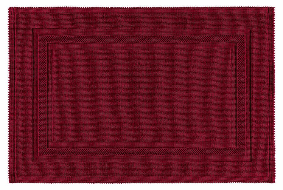 Badteppich Gala in kräftigem Cardinal, pflegeleichter Badvorleger, der Lebendigkeit in jedes Badezimmer bringt.