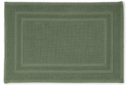 Badteppich/Badvorleger pflegeleicht Gala in Olive, natürliche Farben für ein entspannendes Bad.