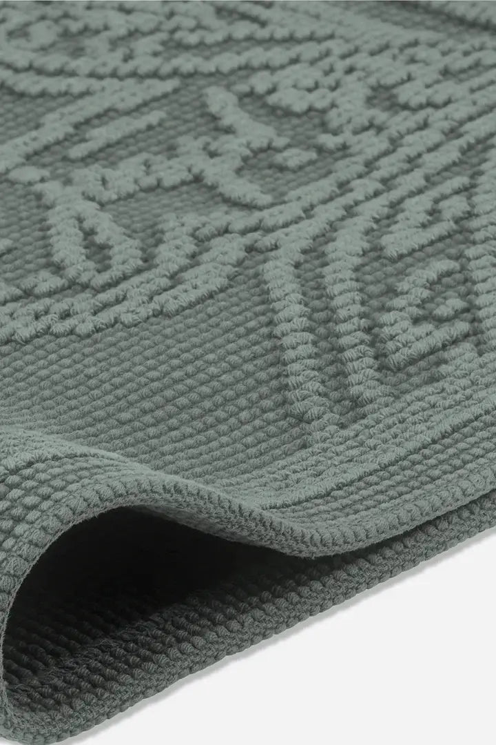 JOOP! Badteppich Paisley aus Baumwolle in Olive Grün – weicher Badvorleger mit stilvollem Paisley-Design