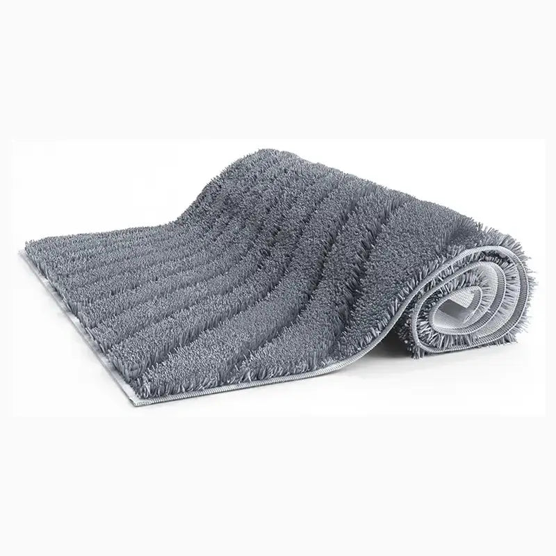 Badteppich Caffi in Anthrazit – weicher Hochflor-Badteppich mit modernem Grundmuster
