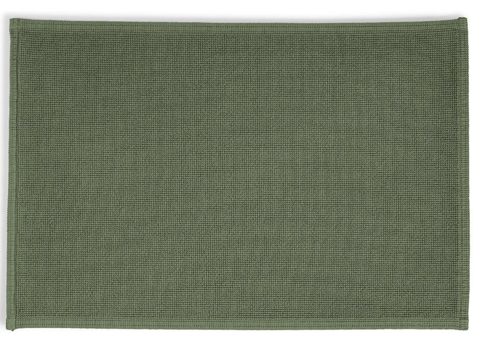 Badteppich/Duschvorleger/Vorleger Plain in Olive, natürliche Farben für ein entspannendes Bad.