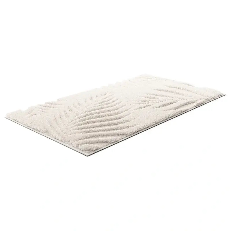 Badteppich Ferya in Natur – weiche Badematte mit Palmen-Design