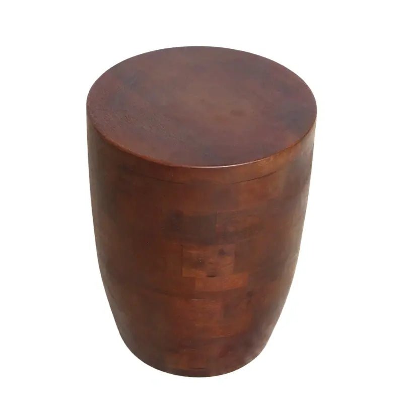Beistelltisch aus Holz Tuvalu – runder Hocker aus der Pazifik Serie