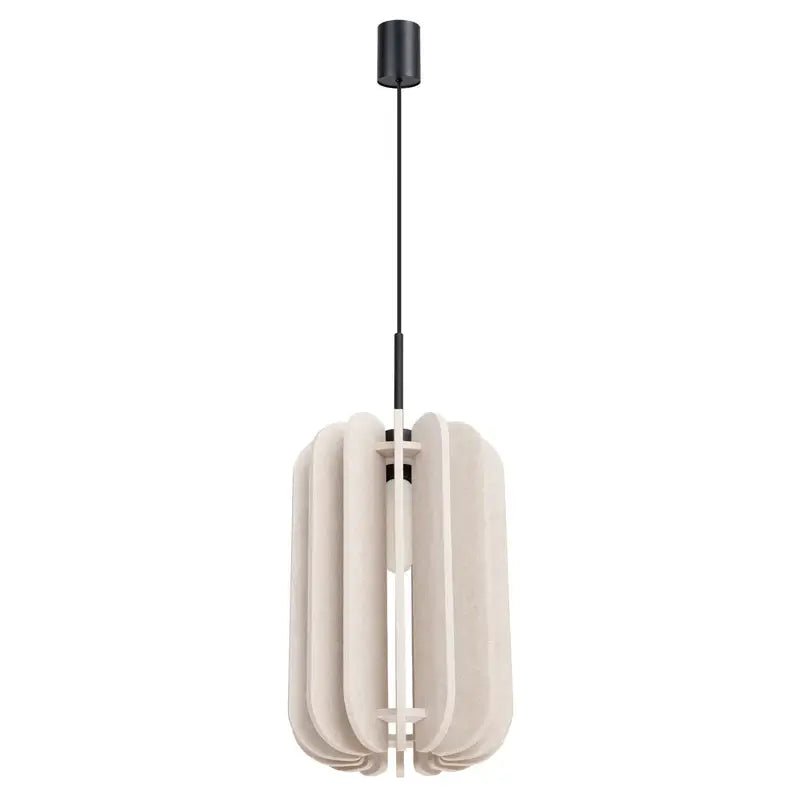 Pendelleuchte Mula mit Filzschirm in Fächerform Beige – moderne Hängeleuchte