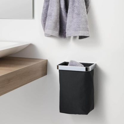 Schwarzer Gästehandtuchhalter zur Wandmontage, zum Kleben ohne Bohren: Praktischer Handtuchhalter für Gäste-WC oder Bad, einfache Montage ohne Bohren.