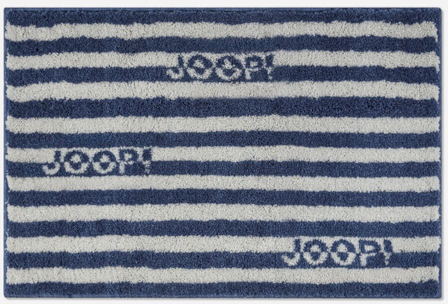 Luxuriöser Joop Badteppich Split in Ocean Blau mit weichem Flor und eleganten Streifen für stilvolle Bäder