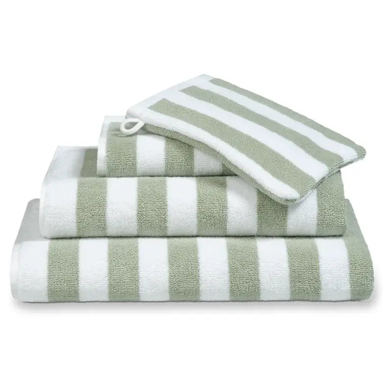 Gestreifte Handtücher Vandyck Verona – smokegreen / 2er Set Gästehandtuch 30 x 50 cm