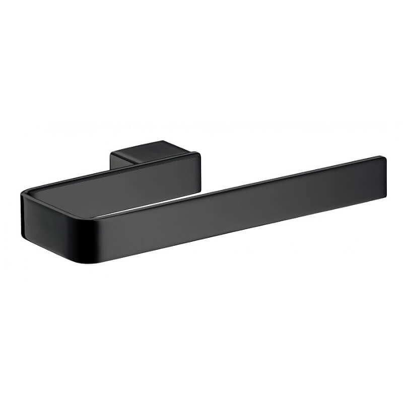 Schwarzer, moderner Handtuchring für das Gästebad, Modell Emco Loft.