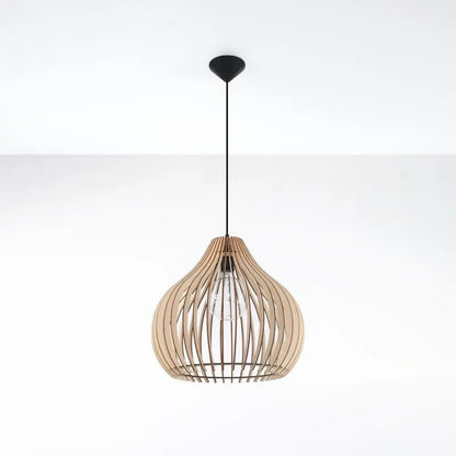 Holz-Hängeleuchte APRILLA als modernes Pendellampen-Design in Naturholz