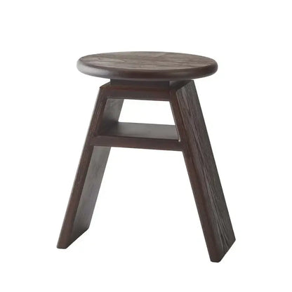 Brauner Holzhocker Cosmo von Aquanova – moderner Beistelltisch aus Holz als praktische Ablage und Sitzhocker für Bad und Wohnbereich