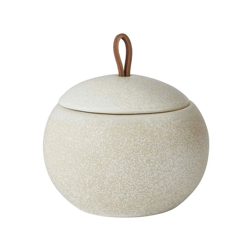 Kosmetikdose Ugo von Aquanova in Sand Beige – elegante Aufbewahrungsdose für Wattepads und kleine Badaccessoires im Badezimmer