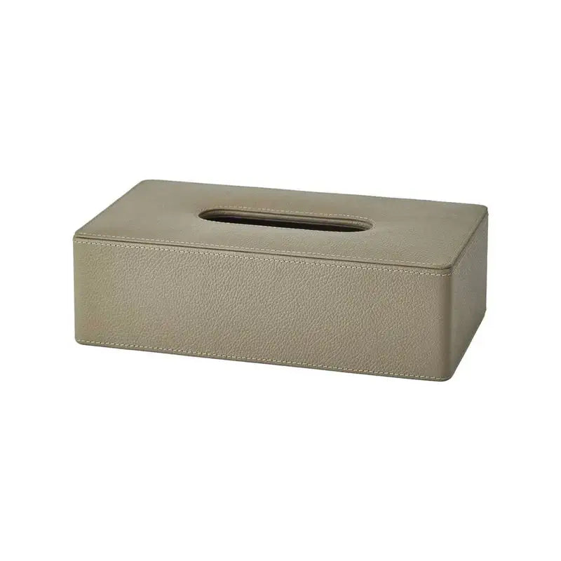 Kosmetiktuchbox aus Leder in Taupe – eleganter Kosmetiktuchhalter als hochwertiges Badaccessoire für Waschtisch und Badezimmer