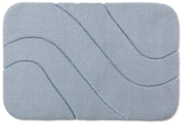 Rhomtuft Maß-Badteppich, Bahama, Wellenform, Hoch-Tief, Aquamarin-Blau: Hochwertiger Teppich nach Maß für Ihr Badezimmer.