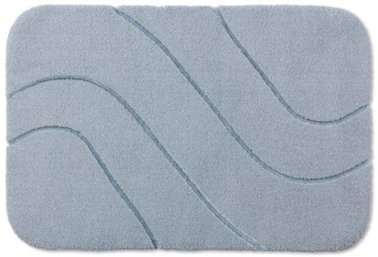 Rhomtuft Maß-Badteppich, Bahama, Wellenform, Hoch-Tief, Aquamarin-Blau: Hochwertiger Teppich nach Maß für Ihr Badezimmer.