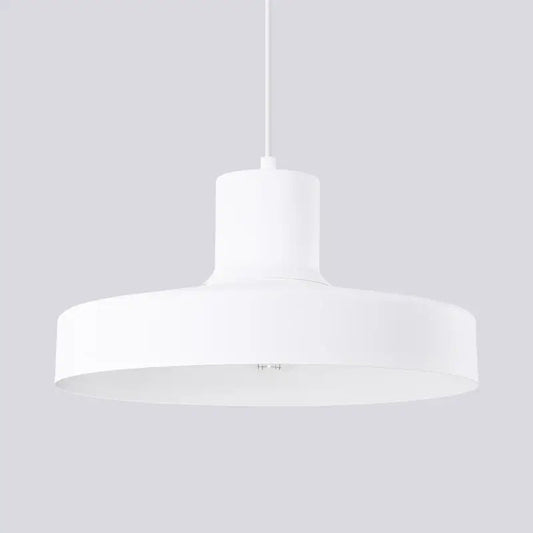 Minimalistische weiße Metall-Pendelleuchte Bilo, skandinavisches Design