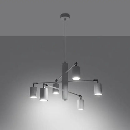 Minimalistische weiße Pendelleuchte im Spot-Design mit klarer, moderner Linienführung