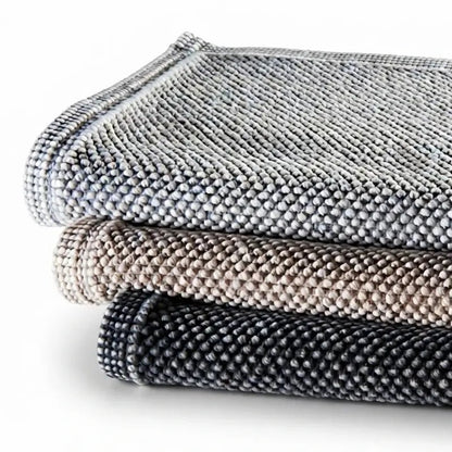 Badvorleger Miso Vintage Baumwolle – Vorleger in silber, natur und dunkelgrau