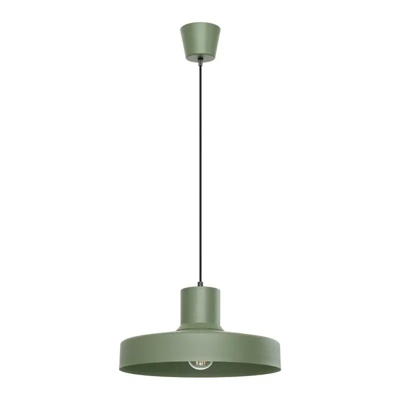 Olivgrüne Pendelleuchte Bilo im Retro-Design mit E27-Fassung – stilvolle Hängelampe für Küche, Esszimmer oder Wohnzimmer