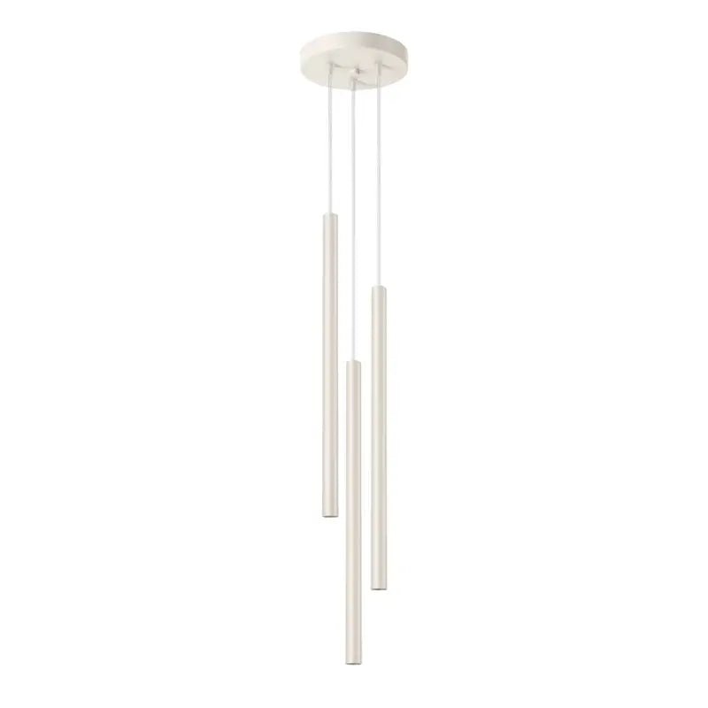 3-flammige Pendelleuchte Pastello in Beige mit schlanken, zylindrischen Leuchtenkörpern – moderne Hängeleuchte für Essbereich oder Küche