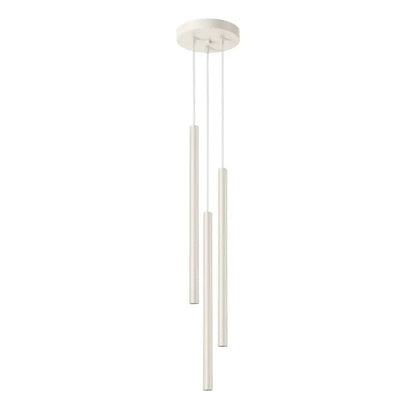 3-flammige Pendelleuchte Pastello in Beige mit schlanken, zylindrischen Leuchtenkörpern – moderne Hängeleuchte für Essbereich oder Küche