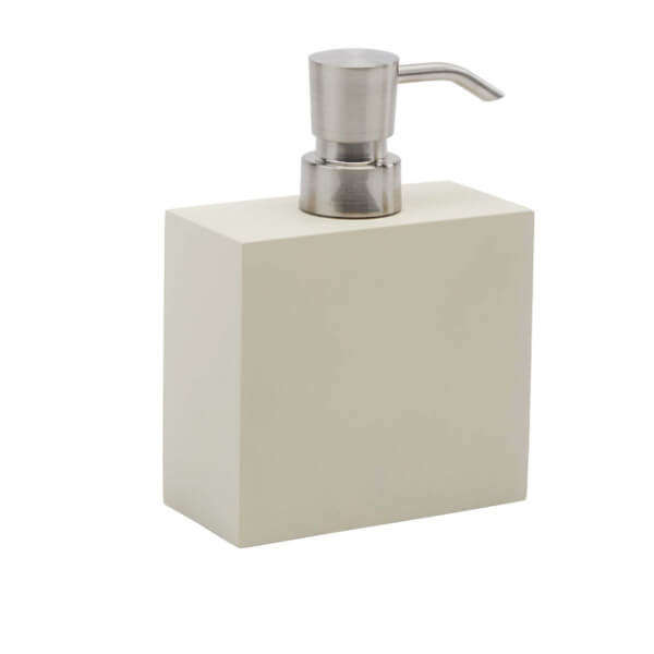 Aquanova Moon Rechteckiger Seifenspender, bruchfest, Leinen: Robuster Seifenspender für Ihr Badezimmer.