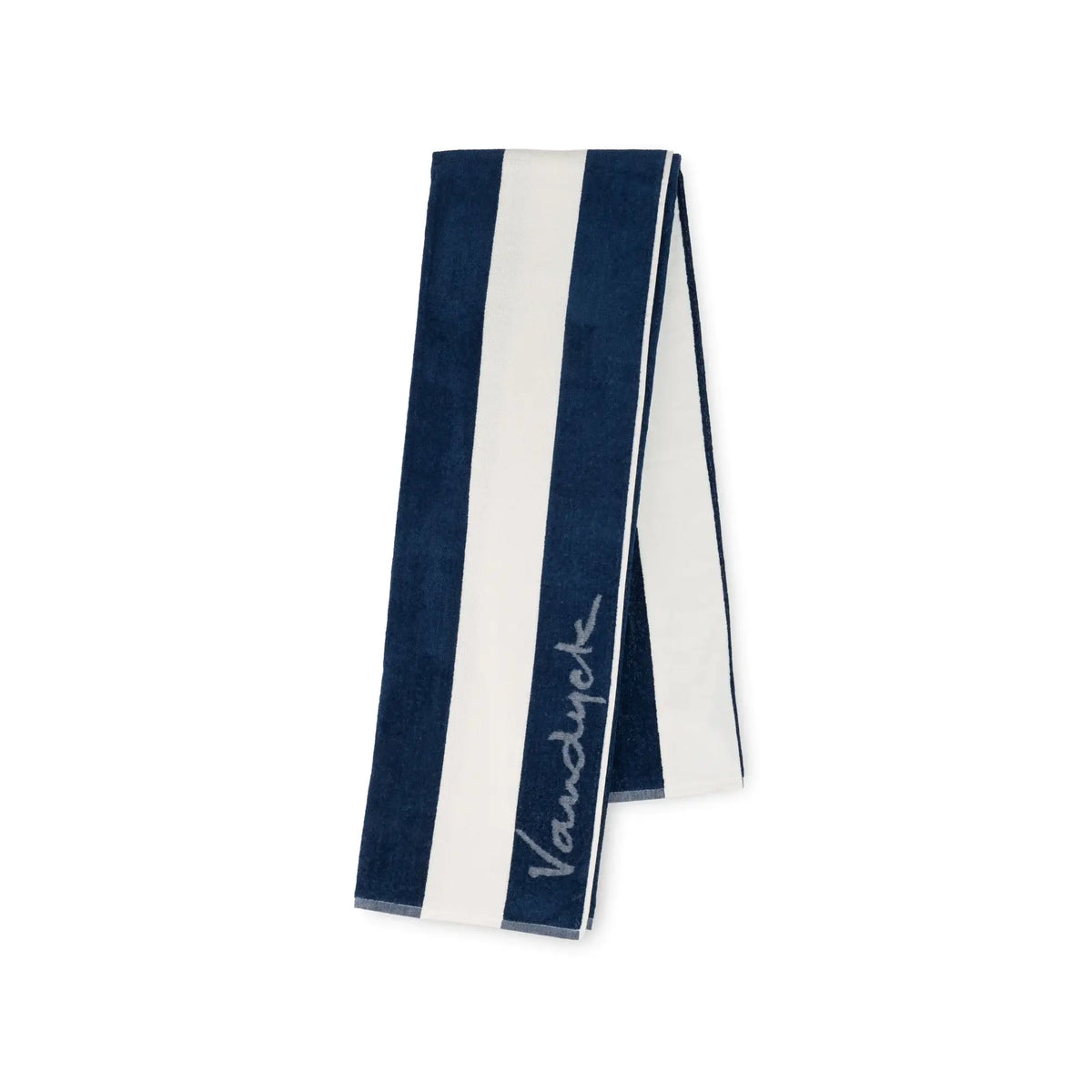 Großes Saunatuch Palma 100 × 200 cm in Dunkelblau Blue Ink – gestreiftes Strandtuch für Sauna, Wellness und Urlaub