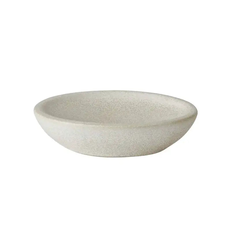 Badaccessoires Ugo Sand – Steingut mit Bronze – Seifenschale