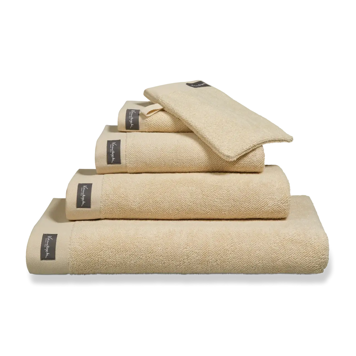 Vandyck Home Uni Handtuch Bleached Sand – weiche Baumwolle mit Bordüre, als Badetuch, Duschtuch & Gästetuch in hellem Sand