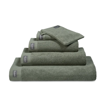 Vandyck Home Uni Handtuch Olive – Bordüre-Detail, weiches Badetuch & Duschtuch aus Baumwolle, auch als Gästetuch