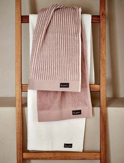 Vandyck Home Uni Handtuch Sepia Pink – weiche Baumwolle mit Bordüre, als Badetuch, Duschtuch & Gästetuch in zartem Rosa